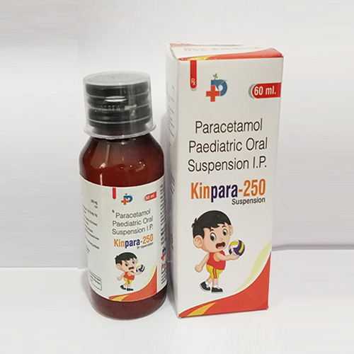 Product Name: Kinpara 250, Compositions of Kinpara 250 are Paracetamol Paediatric  Oral Suspension IP - Paraskind Healthcare