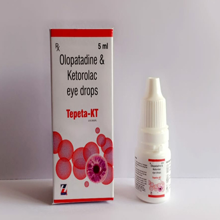 Product Name: Tepeta KT, Compositions of Tepeta KT are Olopatadine and Ketorolac eye drops - Zerdia Healthcare Pvt Ltd