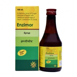Product Name: Enzimor, Compositions of Enzimor are Fungal Diastase & Papain Syp - Digestive Enzyme, Saunf Cardamom - Ernst Pharmacia