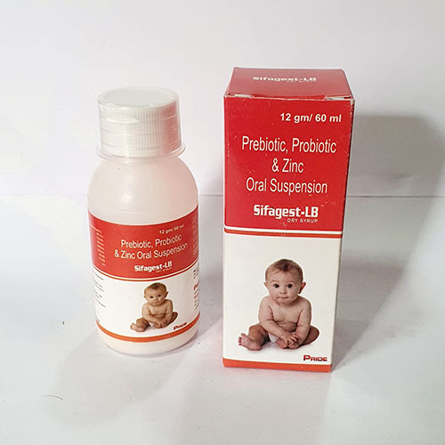 Product Name: Sifagest LB, Compositions of Sifagest LB are Prebiotic,Probiotic & Zinc Oral Suspension - Pride Pharma