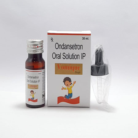 Product Name: Vomique, Compositions of Vomique are Ondansetron Oral Solution Ip - Noxxon Pharmaceuticals Private Limited