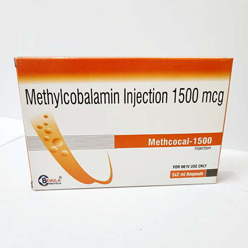 Product Name: Methcocal 1500, Compositions of Methcocal 1500 are Methylcobalamin Injection 1500 mcg - Bkyula Biotech