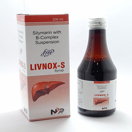 Product Name: Livnox S, Compositions of are Silymarin with B-Complex Suspension - Noxxon Pharmaceuticals Private Limited