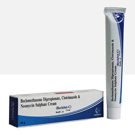 Product Name: BECLOBET C, Compositions of BECLOBET C are Beclomethasone Dipropionate, Clotrimazole & Neomycin Sulphate Cream - Mediquest Inc