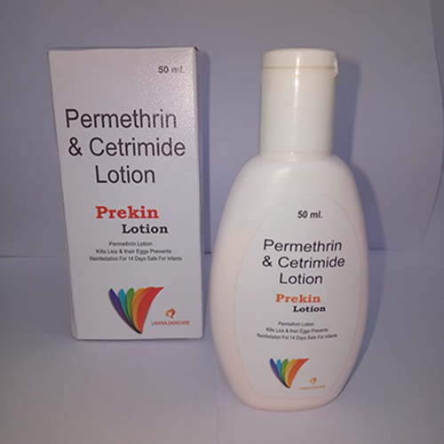 Product Name: Prekin, Compositions of Permethrin & Cetrimide Lotion are Permethrin & Cetrimide Lotion - Manlac Pharma
