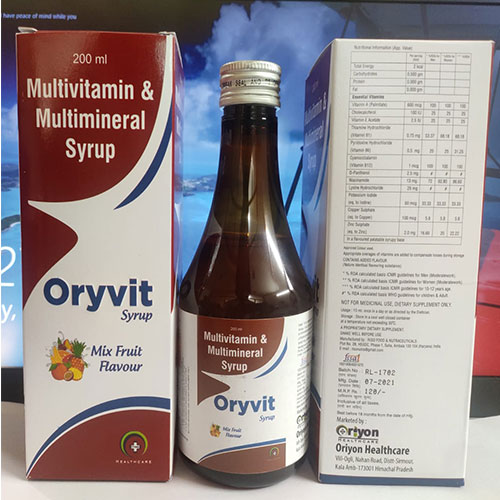 Product Name: Oryvit, Compositions of Oryvit are Multivitamin & Multimineral - Oriyon Healthcare