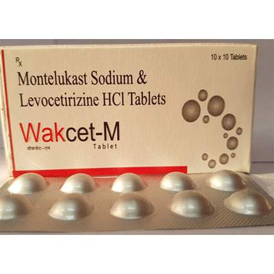 Product Name: Wakcet m, Compositions of Wakcet m are Montelukast Sodium & Levocetirizine HCL Tablets - Cubic Lifesciences Private Limited