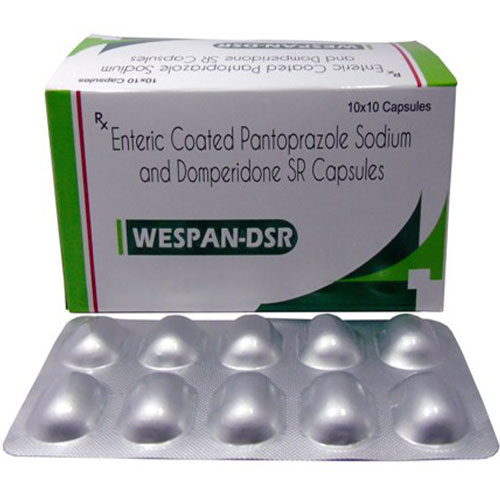 Product Name: WESPAN DSR, Compositions of WESPAN DSR are Pantoprazole 40mg+Domperidone 30mg - Edelweiss Lifecare