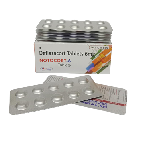 Product Name: Notocort 6, Compositions of Notocort 6 are Deflazacort Tablets 6 mg - Mediphar Lifesciences Private Limited
