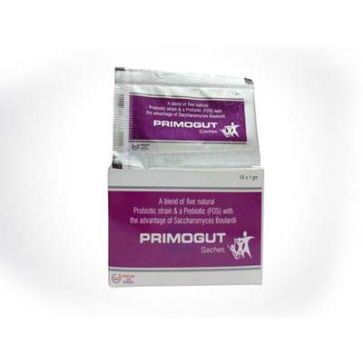 Product Name: PRIMOGUT, Compositions of PRIMOGUT are Prebotic sachet - Alardius Healthcare
