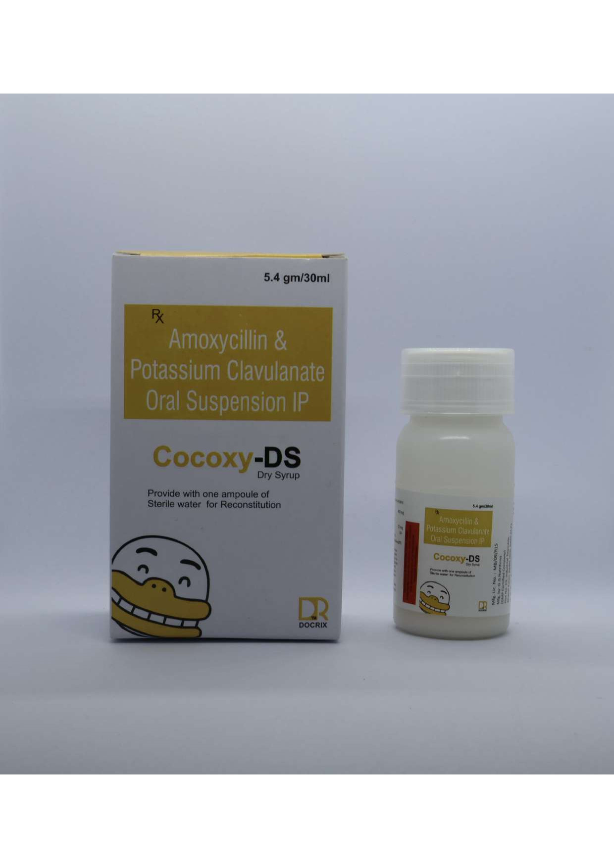 Product Name: Cocoxy DS, Compositions of Cocoxy DS are Amoxycilin & Potassium Clavulanate Oral Suspension IP - Docrix Healthcare