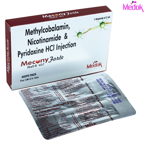 Product Name: Mecony Forte , Compositions of Mecony Forte  are Methylcobalamin 1500mcg,multivitamins - Medok Life Sciences Pvt. Ltd