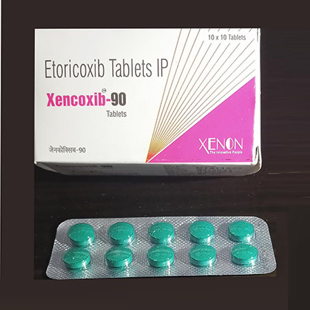 Product Name: Xencoxib 90, Compositions of Xencoxib 90 are Etoricoxib Tablets IP - Xenon Pharma Pvt. Ltd