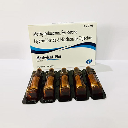 Product Name: Methylent Plus, Compositions of are Methylcobalamin, Pyridoxine Hydrochloride & Niacinamide Injection - Medilente Pharma Private Limited