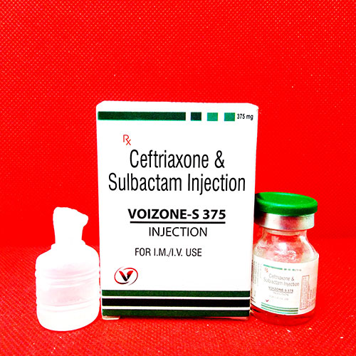 Product Name: Voizone S375, Compositions of Voizone S375 are CEFTRIAXONE 250 + SULBACTUM 125 - Voizmed Pharma Private Limited