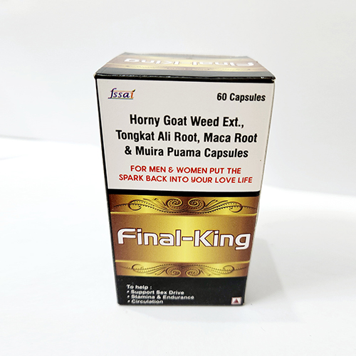 Product Name: Final King, Compositions of Horny Goat Weed Ext Tongkat Ali Root, Maca Root & Muira Puama Capsules are Horny Goat Weed Ext Tongkat Ali Root, Maca Root & Muira Puama Capsules - Bkyula Biotech