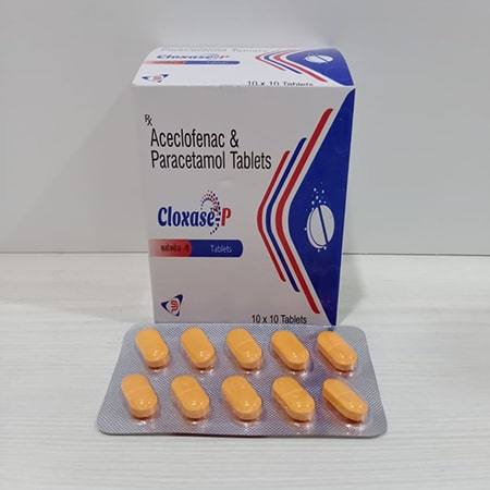 Product Name: Cloxase P, Compositions of Cloxase P are Aceclofenac & Paracetamol Tablets - Soinsvie Pharmacia Pvt. Ltd