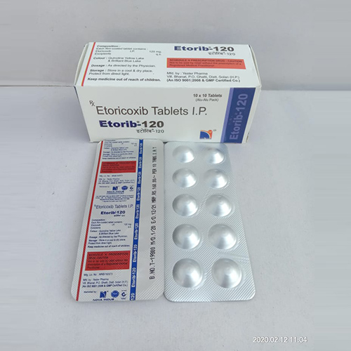 Product Name: Etorib 120, Compositions of Etorib 120 are Etoricoxib Tablets IP - Nova Indus Pharmaceuticals