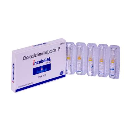 Product Name: Incube 6L, Compositions of Incube 6L are Cholecalciferol Injection IP - ISKON REMEDIES