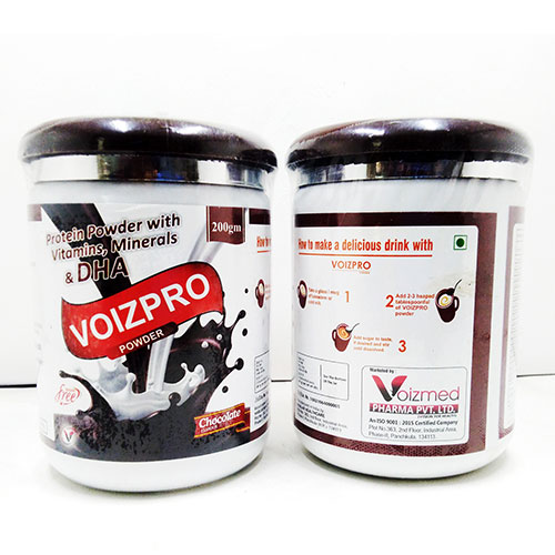 Product Name: Voizpro , Compositions of Voizpro  are Protein powder WITH DHA 200 gm - Voizmed Pharma Private Limited