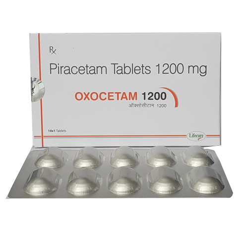 Product Name: Oxocetam 1200, Compositions of Oxocetam 1200 are Piracetam Tablets 1200mg - Lifecare Neuro Products Ltd.