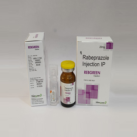 Product Name: Rebgreen, Compositions of Rebgreen are Rabeprazole Injection IP - Abigail Healthcare
