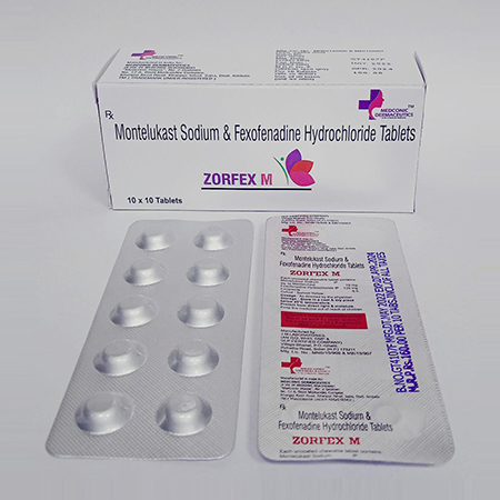 Product Name: Zorfex M, Compositions of Zorfex M are Montelukast Sodium & Fexofenadine Hydrochloride Tablets - Ronish Bioceuticals