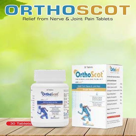 Product Name: Orthoscot, Compositions of Orthoscot are Releif from Nerve  & joint pain tablets - Scothuman Lifesciences
