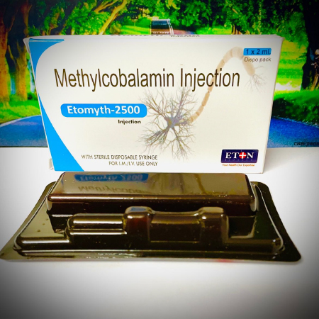 Product Name: Etomyth 2500, Compositions of Etomyth 2500 are Methylcobalamin Injection - Eton Biotech Private Limited