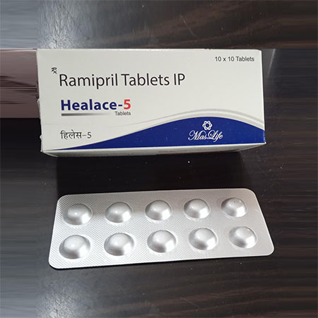 Product Name: Healace 5, Compositions of Healace 5 are Ramipril Tablets IP - Xenon Pharma Pvt. Ltd