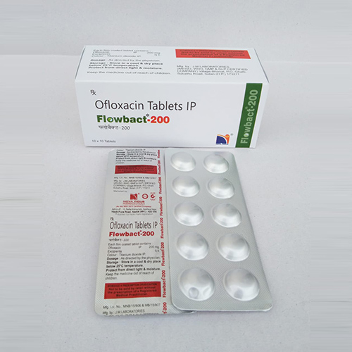 Product Name: Flowbact 200, Compositions of Flowbact 200 are Ofloxacin Tablets IP - Nova Indus Pharmaceuticals