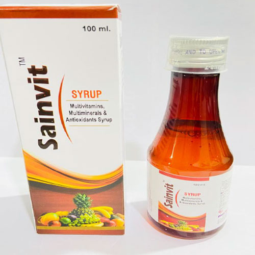 Product Name: Sainvit, Compositions of Sainvit are Multivitamins,Multimineral and Antioxidants Syrup - Disan Pharma