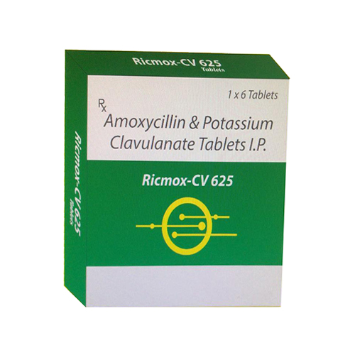 Product Name: Ricmox 625 Tablet, Compositions of Ricmox 625 Tablet are Amoxycillin & Potassium Clavulanate Tablets IP - Aseric Pharma
