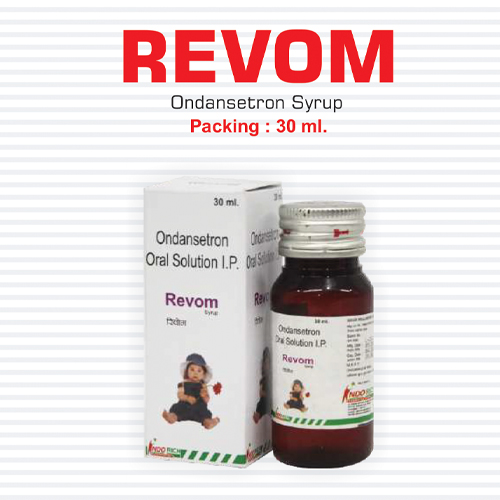 Product Name: Revom, Compositions of Revom are Ondansetron Oral Solution IP - Pharma Drugs and Chemicals