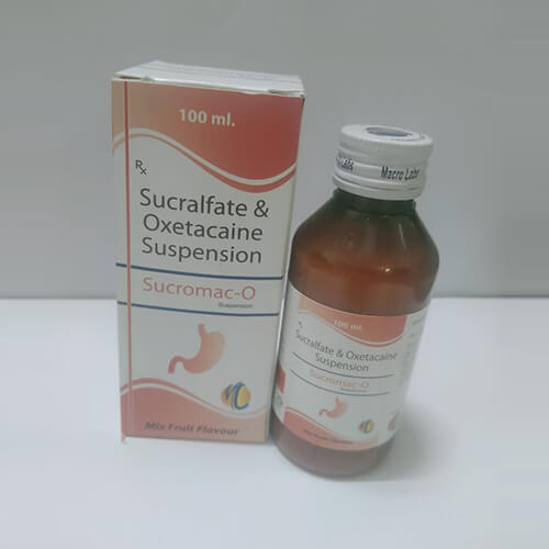 Product Name: Sucramac O, Compositions of Sucramac O are Sucralfate & Oxetacaine Supension - Macro Labs Pvt Ltd