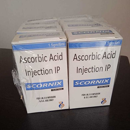 Product Name: Scornix, Compositions of Scornix are Ascorbic Acid Injection IP - Rhythm Biotech Private Limited