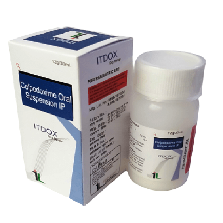 Product Name: ITDOX, Compositions of ITDOX are Cefpodoxime Oral Suspension IP - Itelic Labs