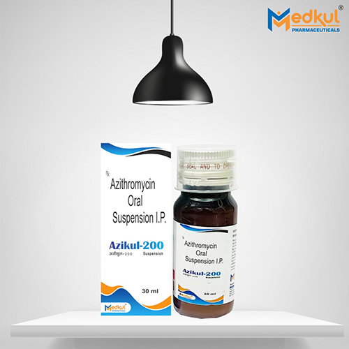 Product Name: Azikul 200, Compositions of Azikul 200 are Azithromycin Oral Suspension IP - Medkul Pharmaceuticals