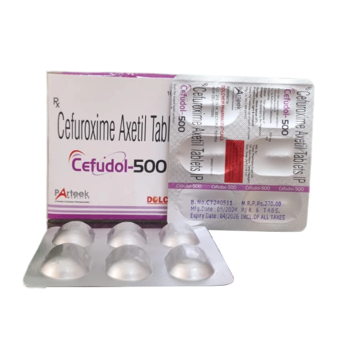 Product Name: Cefudol 500, Compositions of Cefudol 500 are Cefuroxime Axetil Tablets - Dolchem Pharmaceuticals Private Limited