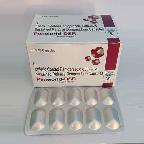 Product Name: Panworld DSR, Compositions of Panworld DSR are Entric Coated Pantoprazole Sodium & Sustained Release Domperidone Capsules - WHC World Healthcare