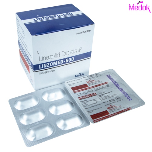 Product Name: Linzomed 600, Compositions of Linzomed 600 are Linezolid 600 mg (Alu-Alu) - Medok Life Sciences Pvt. Ltd