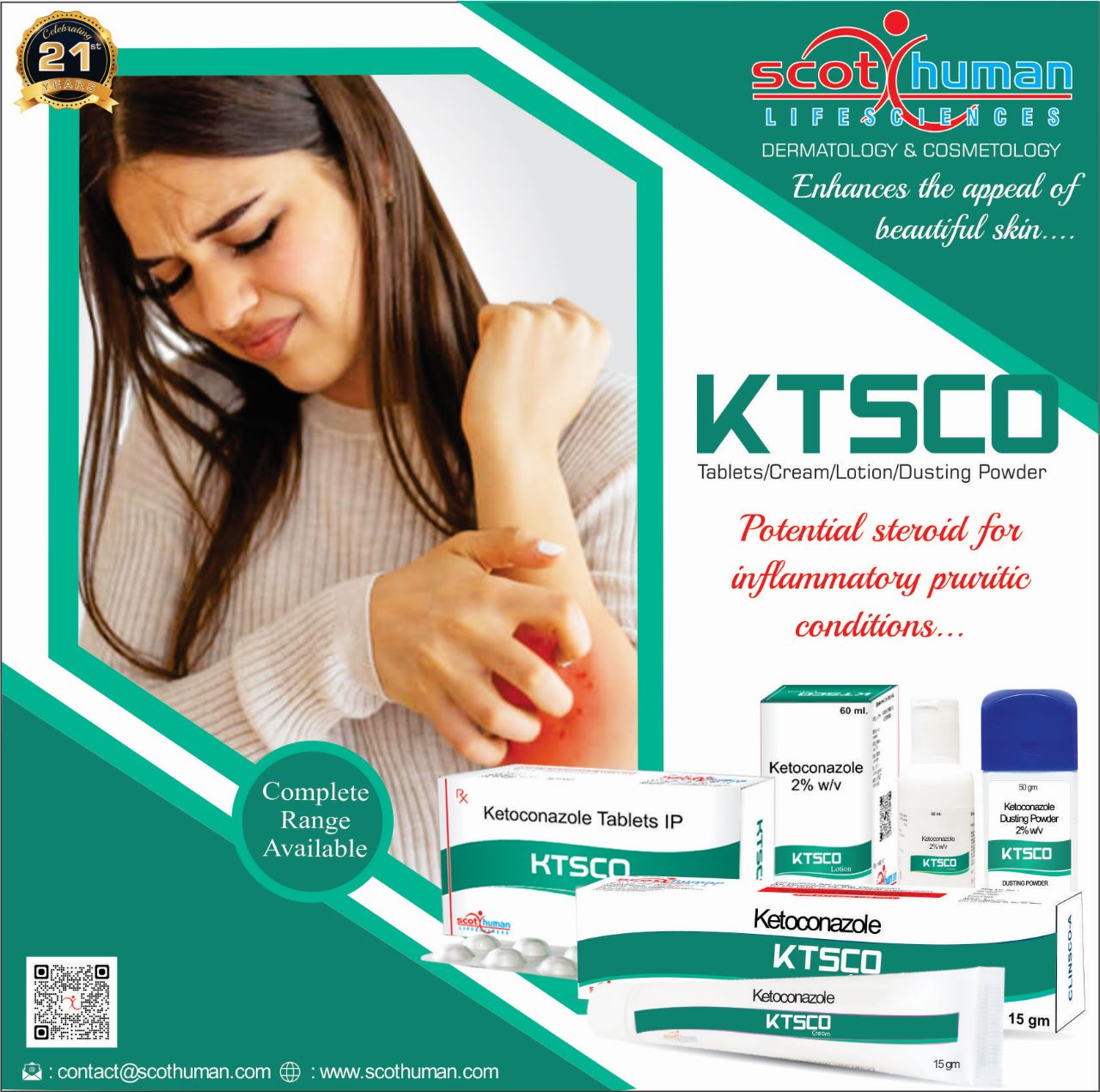 Product Name: Ktsco , Compositions of ketoconazole Tablets IP are ketoconazole Tablets IP - Pharma Drugs and Chemicals