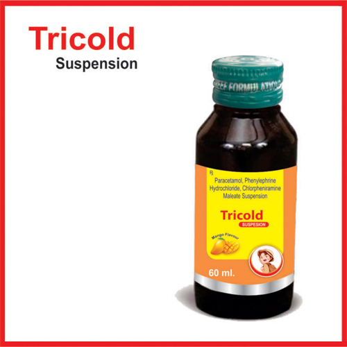 Product Name: Tricold, Compositions of Tricold are Paracetamol,Phenylephrine Hydrochloride,Chlorpheniramine Maleate Suspension - Greef Formulations