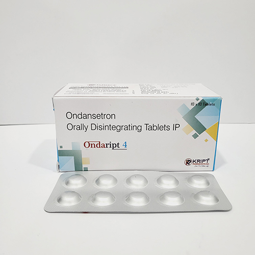 Product Name: Ondaript 4, Compositions of Ondaript 4 are Ondansetron orally Disintegrating Tablets IP - Kript Pharmaceuticals