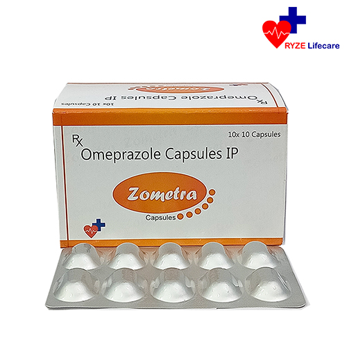 Product Name: Zometra, Compositions of Zometra are Omeprazole Capsules IP - Ryze Lifecare