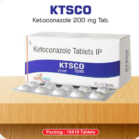 Product Name: Ktsco, Compositions of are Ketoconazole tablet ip - Scothuman Lifesciences