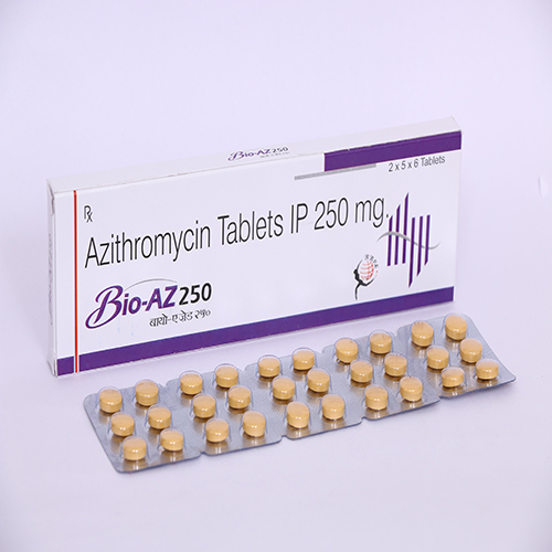 Product Name: BIO AZ 250, Compositions of BIO AZ 250 are Azithromycin Tablets IP 250mg - Biomax Biotechnics Pvt. Ltd