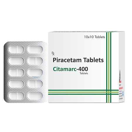 Product Name: Citamarc 400, Compositions of Citamarc 400 are Piracetam Tablets - Alencure Biotech Pvt Ltd