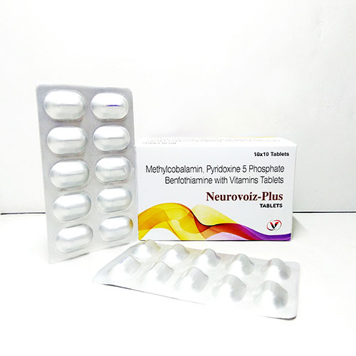 Product Name: Neurovoiz Plus, Compositions of Neurovoiz Plus are Methylcobalamine 1500 mcg+Ala 200 mg+Benfothiamine 100 mg+Folic acid 1.5 mg+B6 3 mg+Biotin 5mg  - Voizmed Pharma Private Limited