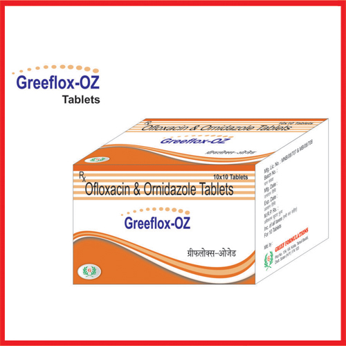 Product Name: Greeflox OZ, Compositions of Greeflox OZ are Ofloxacin & Ornidazole Tablets  - Greef Formulations